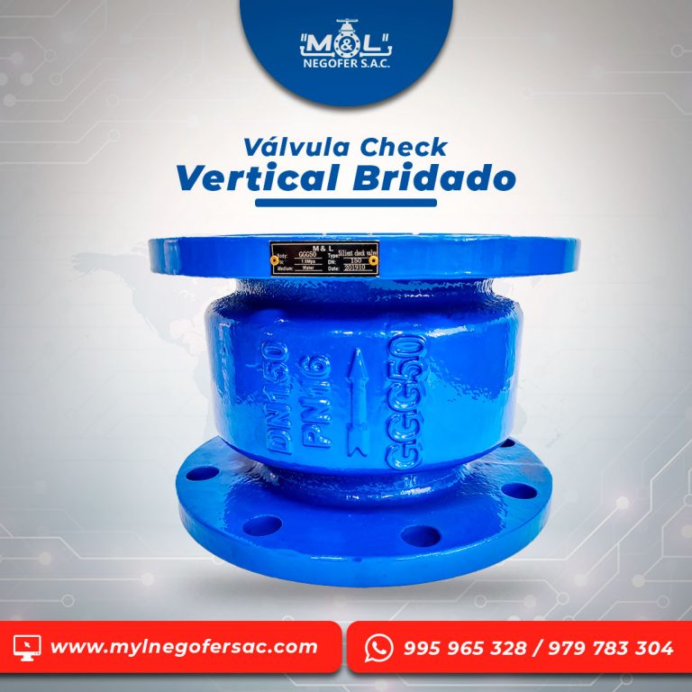 Válvula Check Vertical Bridado M&L – MYL Negofer sac